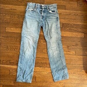 Zara Blue Straight Jeans with Vintage Appeal